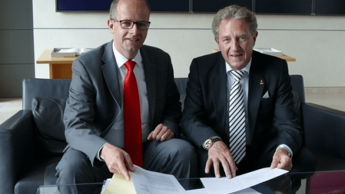 MdB Michael Brand im Gespräch mit Norbert Barthle, Parl.Staatssekretär beim Bundesminister für Verkehr und digitale Infrastruktur